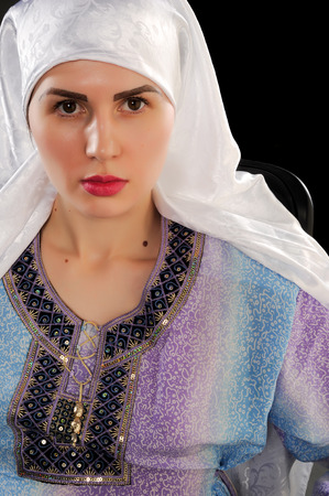 The girl in a hijab, a Muslim woman, girlfriendの写真素材