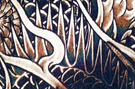 texture lace. a fine open fabric, typically one of cotton or silk, made by looping, twisting, or knitting thread in patterns and used especially for trimming garments.の写真素材