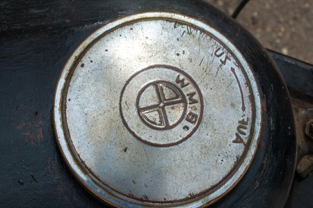 31.07 2015 Russia Tatarstan. Yelabuga, Spasskaya Fair. old BMW motorcycleのeditorial素材