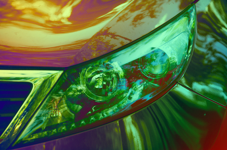 texture, background, pattern. car parts, car headlights, parking lightsの写真素材