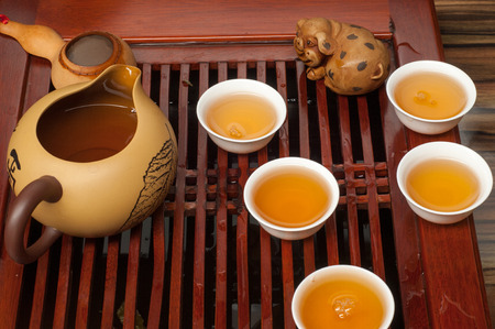 . Chinese tea culture refers to how tea is prepared as well as the occasions when people consume tea in Chinaの写真素材