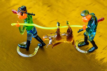 Texture, background, pattern. Toys made of glassの写真素材