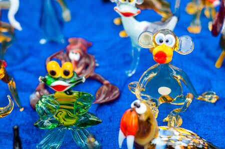 Texture, background, pattern. Toys made of glassの写真素材