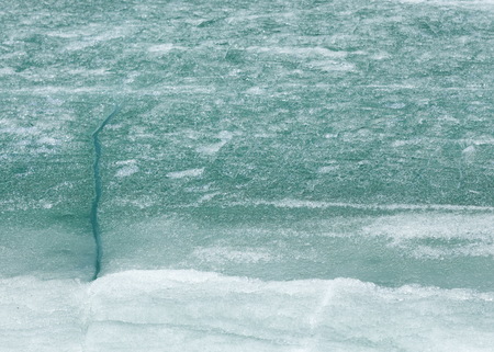 river last ice. Last ice-floe. last needle ice on the Ili River. Central Asia, the steppes of Kazakhstanの写真素材