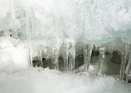 texture.  ice. Frozen ice on the river.