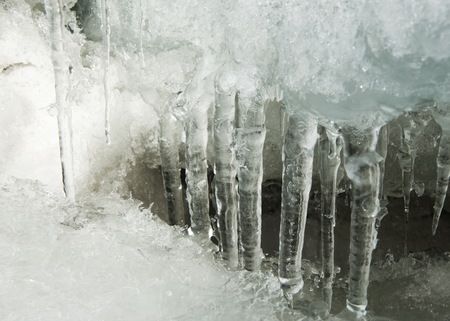 texture.  ice. Frozen ice on the river.