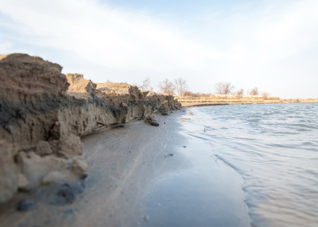 river spring. spring river in Central Asia. Kazakhstan steppe river Semirechye.の写真素材