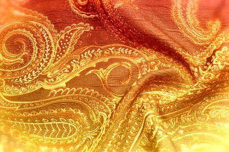 Texture background pattern. Cloth is dense in Indian style Texture background pattern. Traditional Indian Paisley pattern. Decorative border for textile, wrapping, decor.の写真素材
