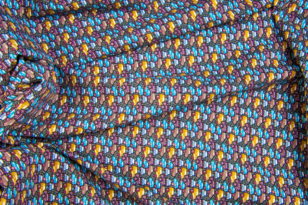 Texture, fabric, background. Cotton fabric. Cars coloring.  A lot of cars on a summer road roads.
