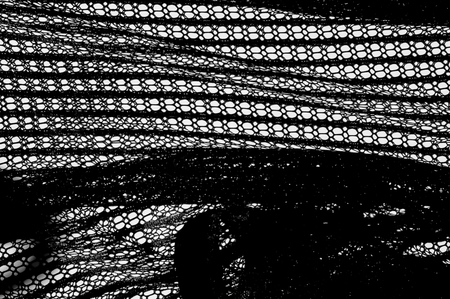 Texture, background, pattern. Women's lacy blouse is black, with black holes