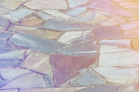 Texture, background, pattern. Mosaic pavement is laid out and cement blocks