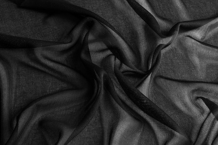 Texture, background, pattern. Black transparent fabric. Black Mesh Fabric See Through Sheer Stretchy Goth Punk Scene Emo Trendy Sexy Fashion Transparent Cover Up Four way stretchの写真素材