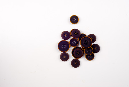 Texture, background, pattern. Buttons for clothes. This is a collection of vintage plastic buttons.. Plastic buttons, shank buttons, metal buttons, flat back buttons, glass buttons,の写真素材