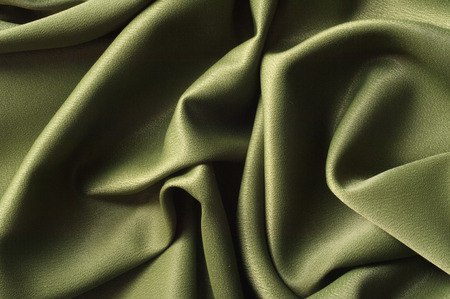 Texture, background. template. Cloth silk green, crepe de Chine. a fine crepe of silk or similar fiber.の写真素材