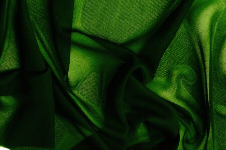 Texture, background, pattern. Green transparent fabric. Solid Hi-Multi Chiffon Dress Fabric Width Sold By The Yard Gowns Clothing Party Decorationsの写真素材