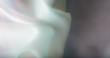 Blurry, not sharp sharpness Texture, background, pattern. Silk fabric is transparent, yellow-pink green in blue. Abstract soft chiffon texture background.の写真素材