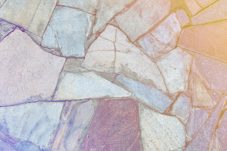 Texture, background, pattern. Mosaic pavement is laid out and cement blocksの写真素材