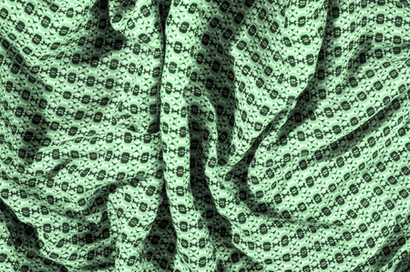 Cloth made of cotton GREEN, with a pattern of circles. Retro on design, this olive green geometric...