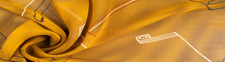 Fabric silk texture, brown abstract drawing. photo studio