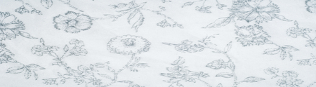 Cotton fabric texture, background, white, with painted flowers. a soft white fibrous substance that...