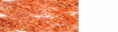 orange fabric texture. Tissue removed from the studio lights