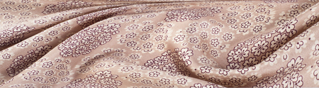fabric texture red brown, terracotta. Painting on silk cloth. Thai painting pattern of golden brown...