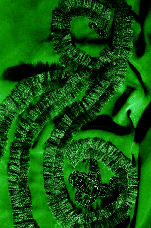 patterns. green. Clear, but supple, because it has a lighter weight, but an opaque cloth. this material has a variety of strata that make it an ideal choice for grand designs, and other relic items.の写真素材