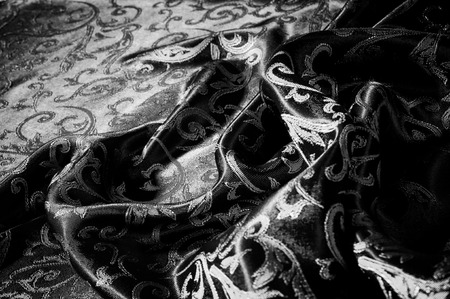 silk cloth Royal monogram. Black and white. Gold and luxury are in the same, especially when it...