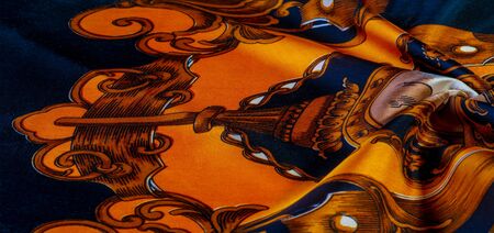 Silk fabric with gothic pattern. I would be glad to be surrounded by these rich silk gothic prints...