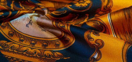Silk fabric with gothic pattern. I would be glad to be surrounded by these rich silk gothic prints...