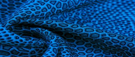 blue silk fabric, animal skin, All projects are new and designed in our studio by designers who have in-depth knowledge in the field of tissue photography and the use of their final product.の写真素材