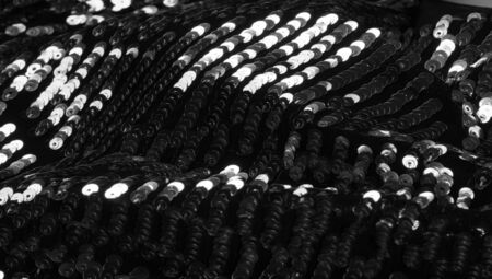 pattern background texture fabric with sequins Die and light this dazzling fabricの写真素材