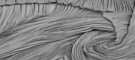 Texture, background, pattern, Cloth Pleated Gray Black.の写真素材