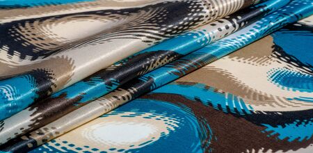 The texture of the silk fabric background is an abstract illustrationの写真素材