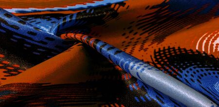 The texture of the silk fabric background is an abstract illustration, this skeletal print is...