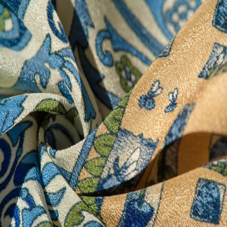 Texture background pattern postcard, silk fabric, moderate calm colors, royal monogram pattern, blue...