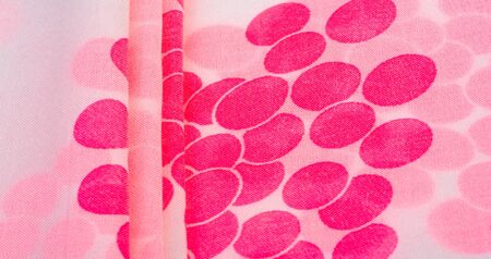Texture Background, Red Polka Dot Patterned Silk Fabric Create fun customization and design. Create designs, postcards, posters and linings. Don't forget the photo for your fun projects!の写真素材