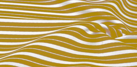 silk striped fabric. yellow white stripes. This beautiful, super soft, medium-sized silk blend is...