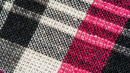 Texture, background, pattern, winter warm soft scarf for your projects Black and red white blanket, with this fabric you will be comfortable, warm, your design will be imposed on your homeの写真素材