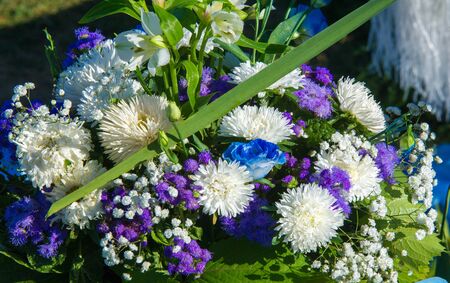 Bouquet of flowers. an attractively arranged bunch of flowers, especially one presented as a gift or carried at a ceremony.   nose, flavourの写真素材
