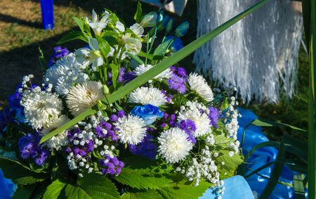 Bouquet of flowers. an attractively arranged bunch of flowers, especially one presented as a gift or carried at a ceremony.   nose, flavourの写真素材
