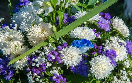 Bouquet of flowers. an attractively arranged bunch of flowers, especially one presented as a gift or carried at a ceremony.   nose, flavourの写真素材