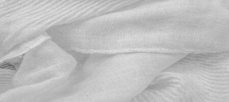 Texture, background, pattern, white silk corrugated crushed fabric for your projects
