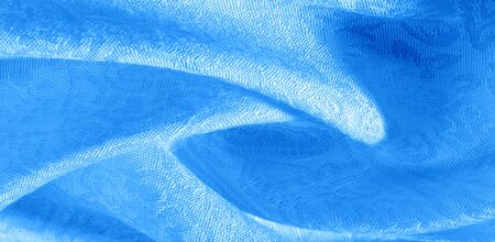 Texture background pattern fabric floral ornament blue. This collection of cotton print is distinguished by bright colors and cute themes. Ideal for any projects, design and online decor items.の写真素材