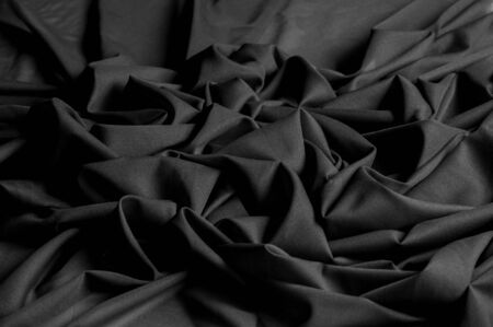 Textured background Plans, Black. This light fabric of linen fabric has a luxurious arm with full-length drapery. Ideal for your design, relic designs, It has cross threads of black and whiteの写真素材