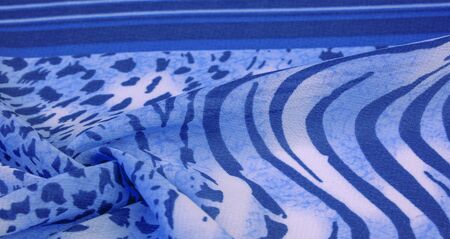 Texture, pattern, collection, silk fabric, African theme, animal skins, blue tones, Watercolor Background Photos Printed Props Princess Girl Birthdayの写真素材