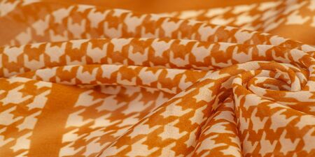 Texture, background, pattern, silk fabric, brown on a white background. pattern on ala fabric of...