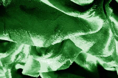 velor green fabric Velvet pattern carved from under an uncircumcised pile of heaps Velvet Burntout Devore this type It's just a beautiful fabric with velvet ornaments in floral and other patternsの写真素材