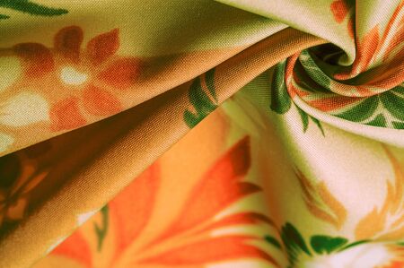 texture, background, pattern, delicate  silk with floral print Exceptionally lightweight pure silk fabric with a delicate texture. Clean, use lining when opacity is desired.の写真素材