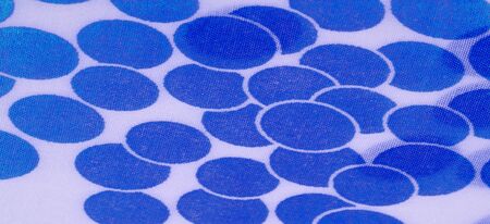 Texture background, blue polka dot patterned silk fabric. Create a fun customization and design. Create designs, postcards, posters and linings. Do not forget the photos for your fun projects!の写真素材